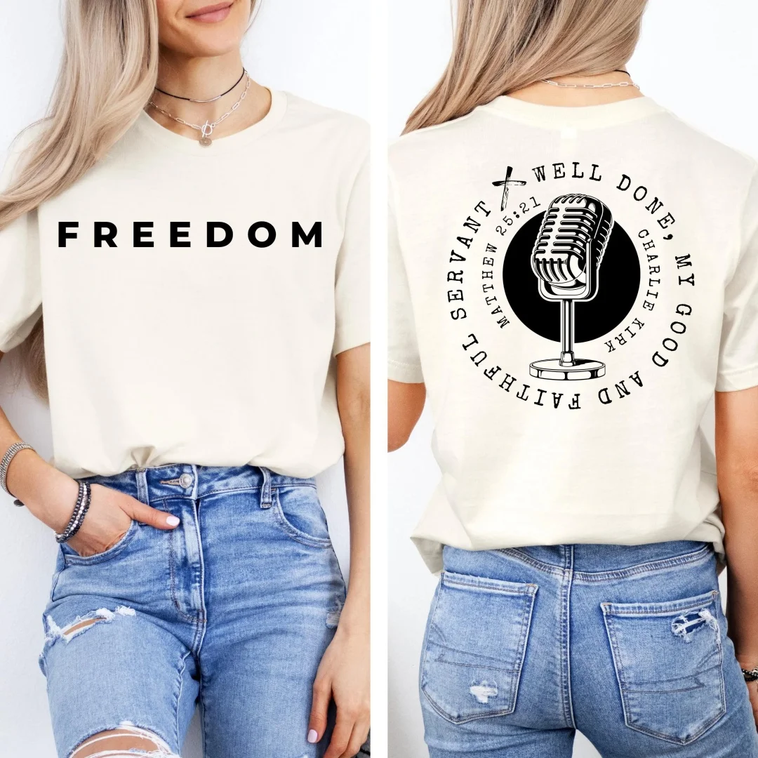 قميص تشارلي كيرك قميص خادم جيد ومخلص قميص الجمهوري قميص نطق مجاني تي شيرت ملابس حريمي تي شيرت جرافيك #3