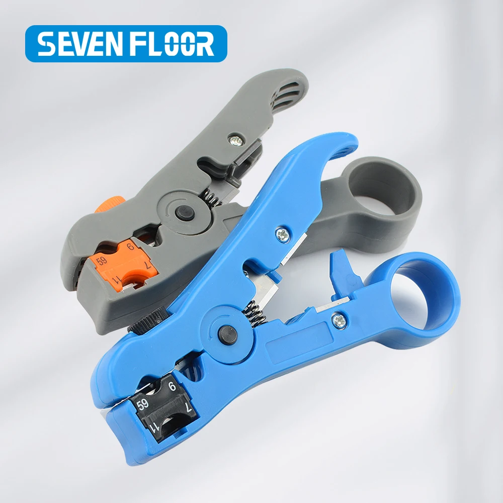 Wire Stripper of RG59 RG6 RG11 RG7 Coaxial Cable Multifunction Stripper Cutter  Pliers for Round Cable and Flat Cable