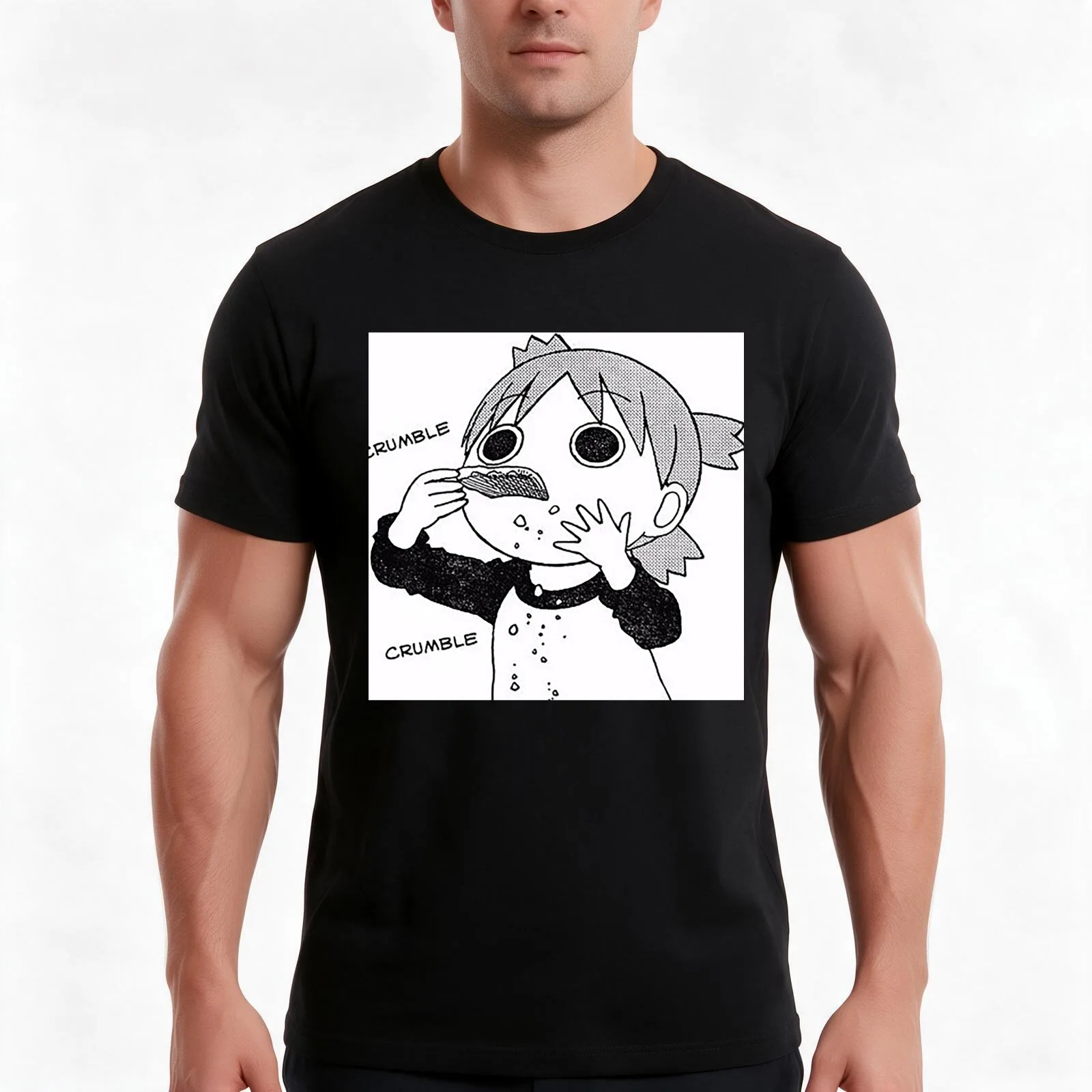 Yotsuba messy eating - manga T-Shirt, Summer Casual Cotton Tee, Oversized Streetwear Tops, Vintage Graphic Print, 100% Cotton
