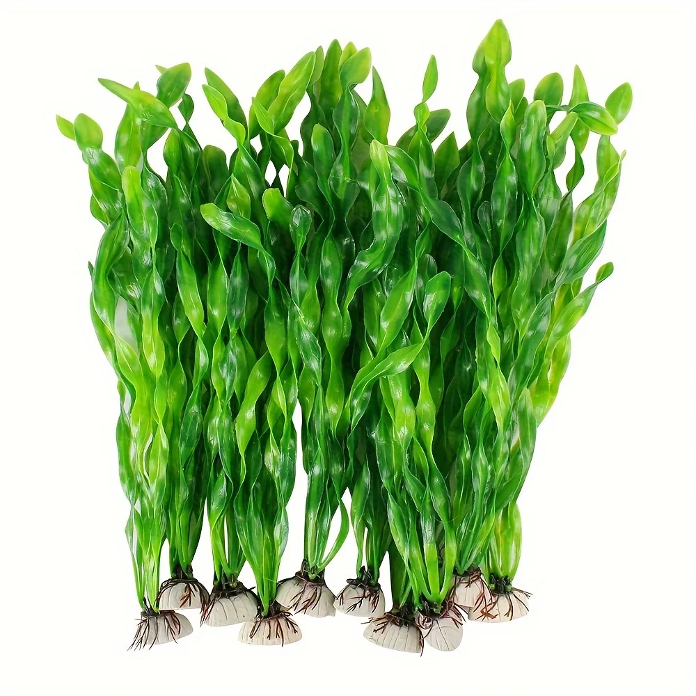 10 PCS Artificial Seaweed Water Plants For Aquarium, Plastic Fish Tank Plant Decorations