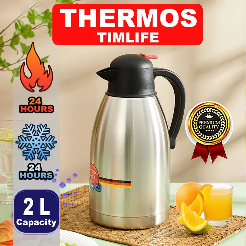 Thermos Tea Coffee Carafe Inox Insulated Vacuum Flask Stainless Steel Double Walled Termos Jug Outdoor HOT Drinks Watter Bottles