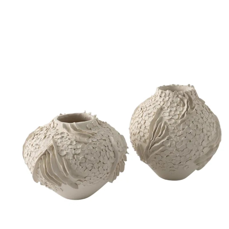 

Wabi Sand medieval texture ceramic vase, art home model room, fish scale pattern flower arrangement