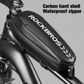 ROCKBROS バイクバッグ、防水フロントフレームトップチューブ自転車ポーチ、マウンテンロードバイク用大容量サイクリングフロント収納バッグ