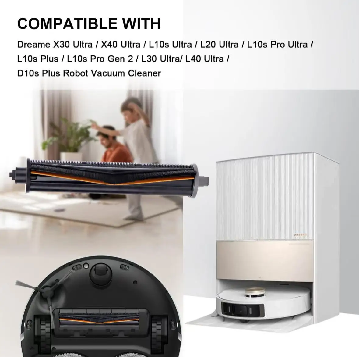 Original Cutting Hair Anti-Tangle Roller Brush Dreame X40 Ultra X40 Por L10s Pro Ultra Heat L30 Ultra L20 Ultra L10s Ultra