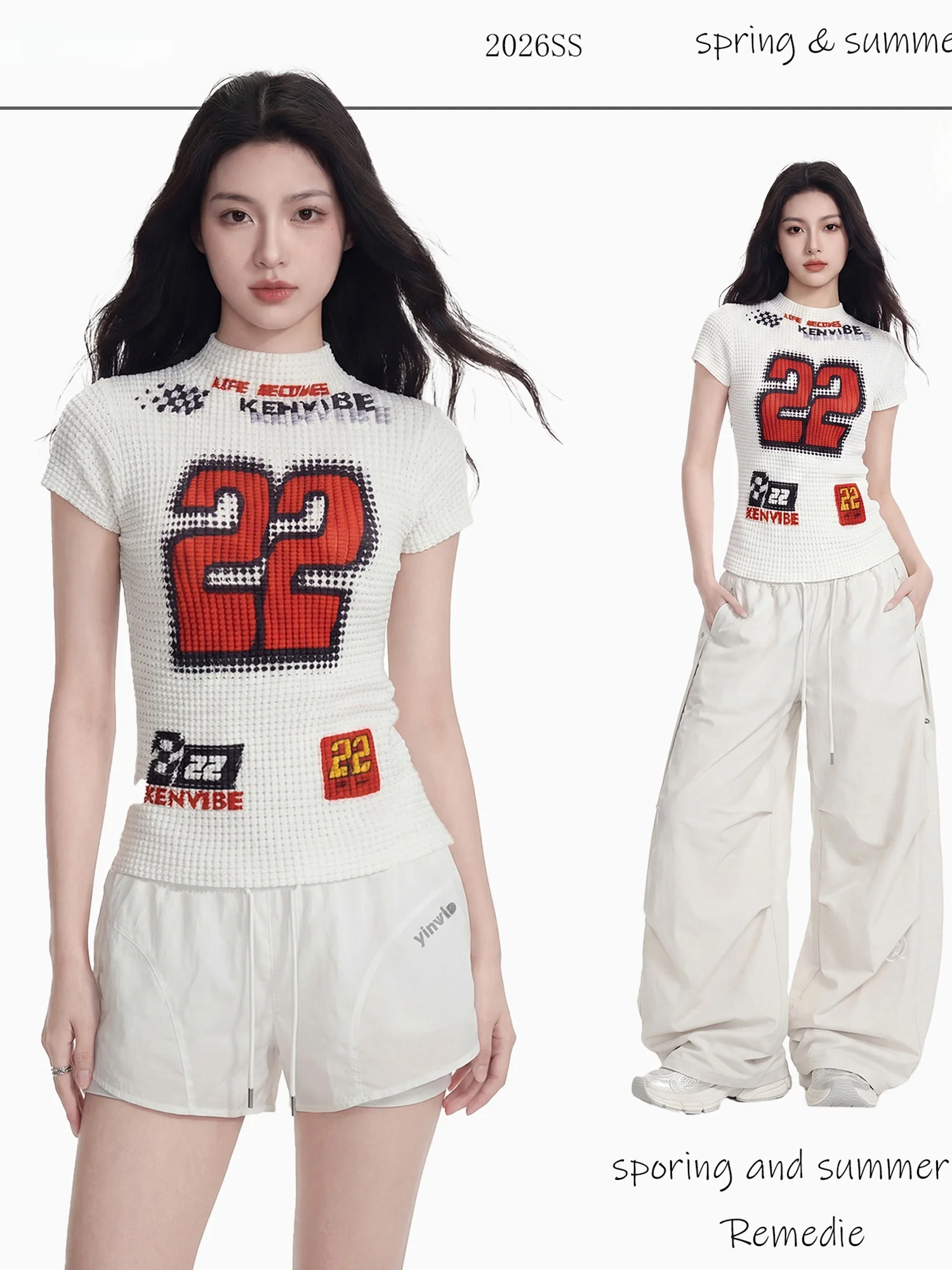 

Slim Fit Short Sleeve T-Shirt Women's High Elasticity Street Style Motorcycle Fashion Summer Slimming Breathable Polyester