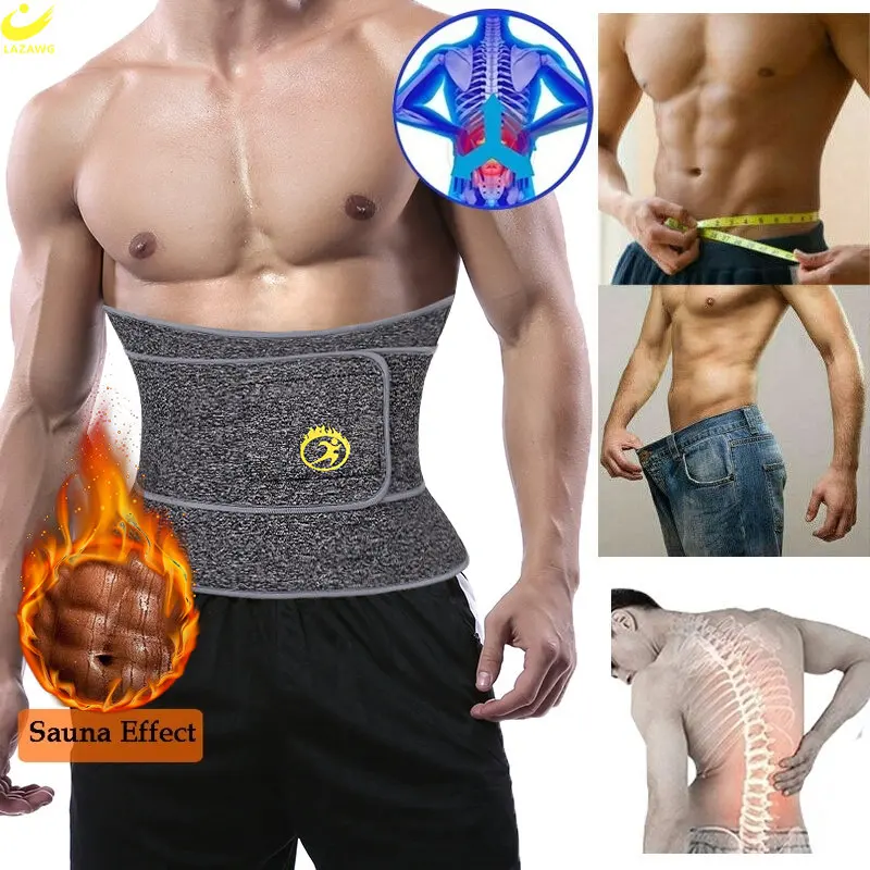 LAZAWG Männer Taille Trainer Neopren Gürtel Schweiß Gürtel Gewicht Verlust Strap Abnehmen Band Korsett Taille Cincher Körper Shaper Sport