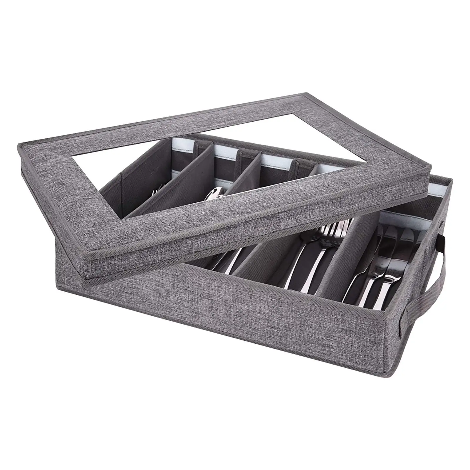 Flatware Storage Case with Handles Flatware Utensil Storage Case Box for Cutlery Spoons Utensils Flatware Kitchen