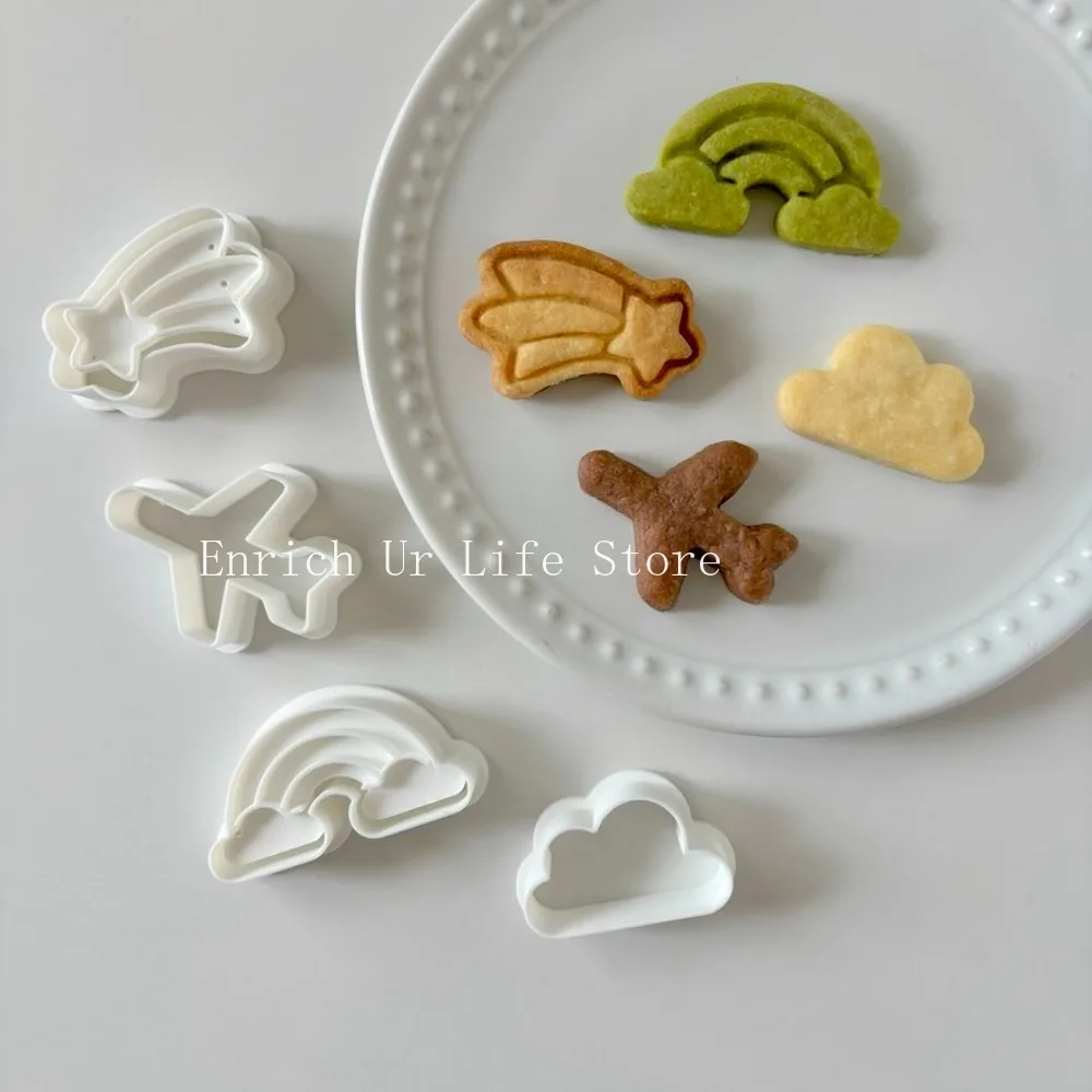 Children's Birthday Party Biscuit Mold Butterfly Angel Wings Rainbow Airplane Cookie Cutter Cartoon Fondant Tree Cutting Mold