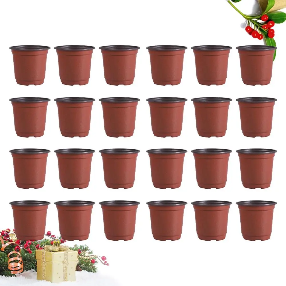 100Pcs Plastic Flower Pot Planters Large Size Decorative Pots for Succulents Small Cacti Breathable Holes Desk Bookshelf Table