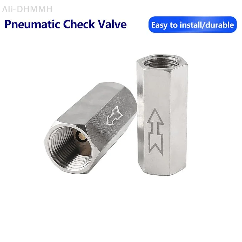 ZLinKJ Pneumatic Check Valve Control Valve Air Valve 1/8 1/4 3/8 1/2 3/4BSP Internal Threaded Metal One-Way Check Valve Adapter