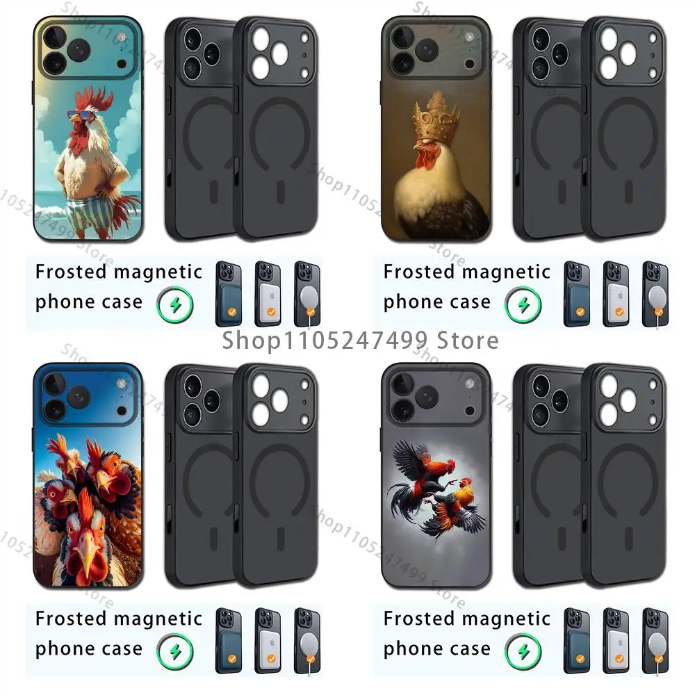 

Чехол для телефона с магнитной беспроводной зарядкой Cock Rooster Chicken для iPhone 17,16,15,14,13,12,11, Plus, Pro, Max Mini для Magsafe