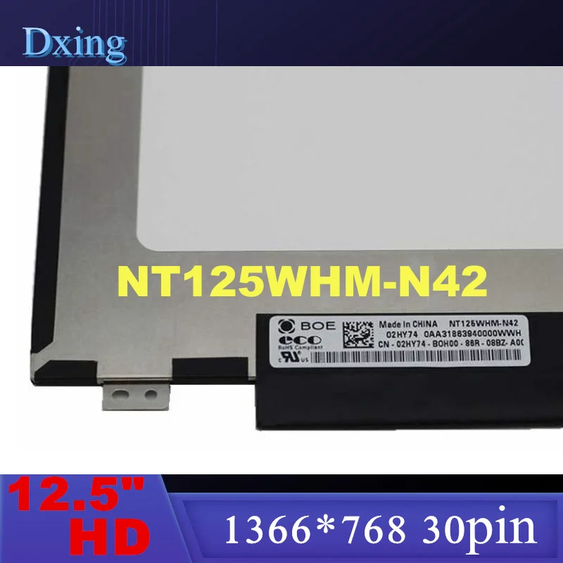 Imagem -03 - Tela Lcd do Portátil Nt125whm-n42 B125xtn01.0 Hw4a para Dell Latitude 5280 5290 7280 7290 02hy74 Não-toque Hd1366x768 30pin 12.5