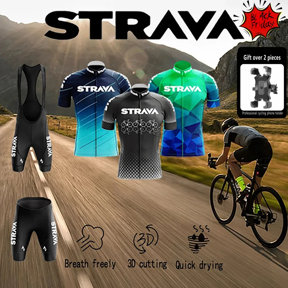 Chaqueta de ciclismo C1PH STRAVA para hombre, conjunto de manga corta atlético de carretera y montaña, Black Friday, promoción por tiempo limitado, soporte de teléfono gratis