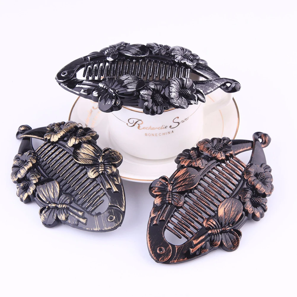 

6 Pcs Hair Clips Vintage Hair Clips Hairpins Durable Plastic Women Headdress Ponytail Holder Suitable Any Season