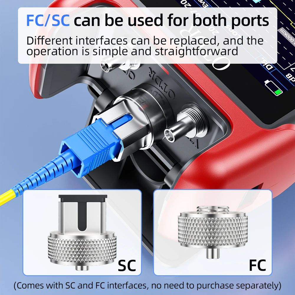 Mini OTDR Fiber Optic Reflectometer S-900D with 6 Functions VFL OLS OPM Event Map Ethernet CableTester Touch screen