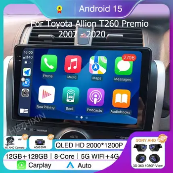 Pro Toyota Allion T260 2007 - 2020 Android 15 Carplay Pravostranné řízení Autorádio Multimediální video přehrávač Navigace Stereo Auto 6 nejlepší prodej Autorádio Toyota Allion - №3