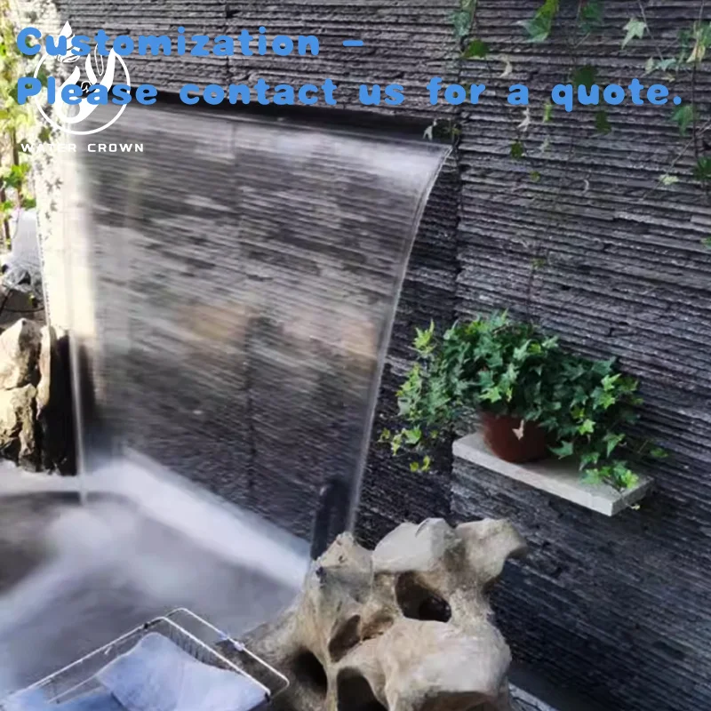 custom.2026 High Quality 304 Stainless Steel Crown Wall Mounted Waterfall Pool Fountain Outdoor Swimming Feature
