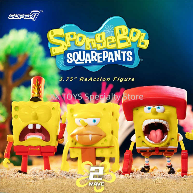 

Super7 Spongebob Squarepants Wave 2 Band Geeks Spongebob SpongeGar Kah-Rah-Tay 3.75 Inch Reaction Figure Collectible Models Toys