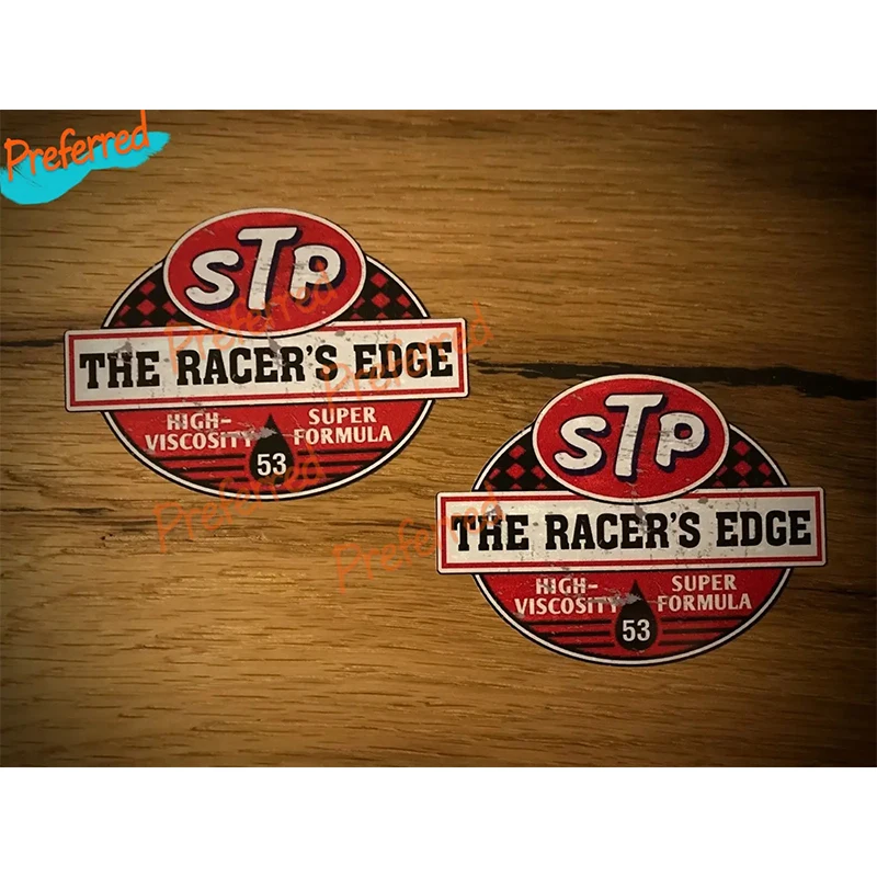 

2x High Quality Decal Retro Oldschool Racing Sticker for STP Old School Vintage Hot Rod Oil Symbol