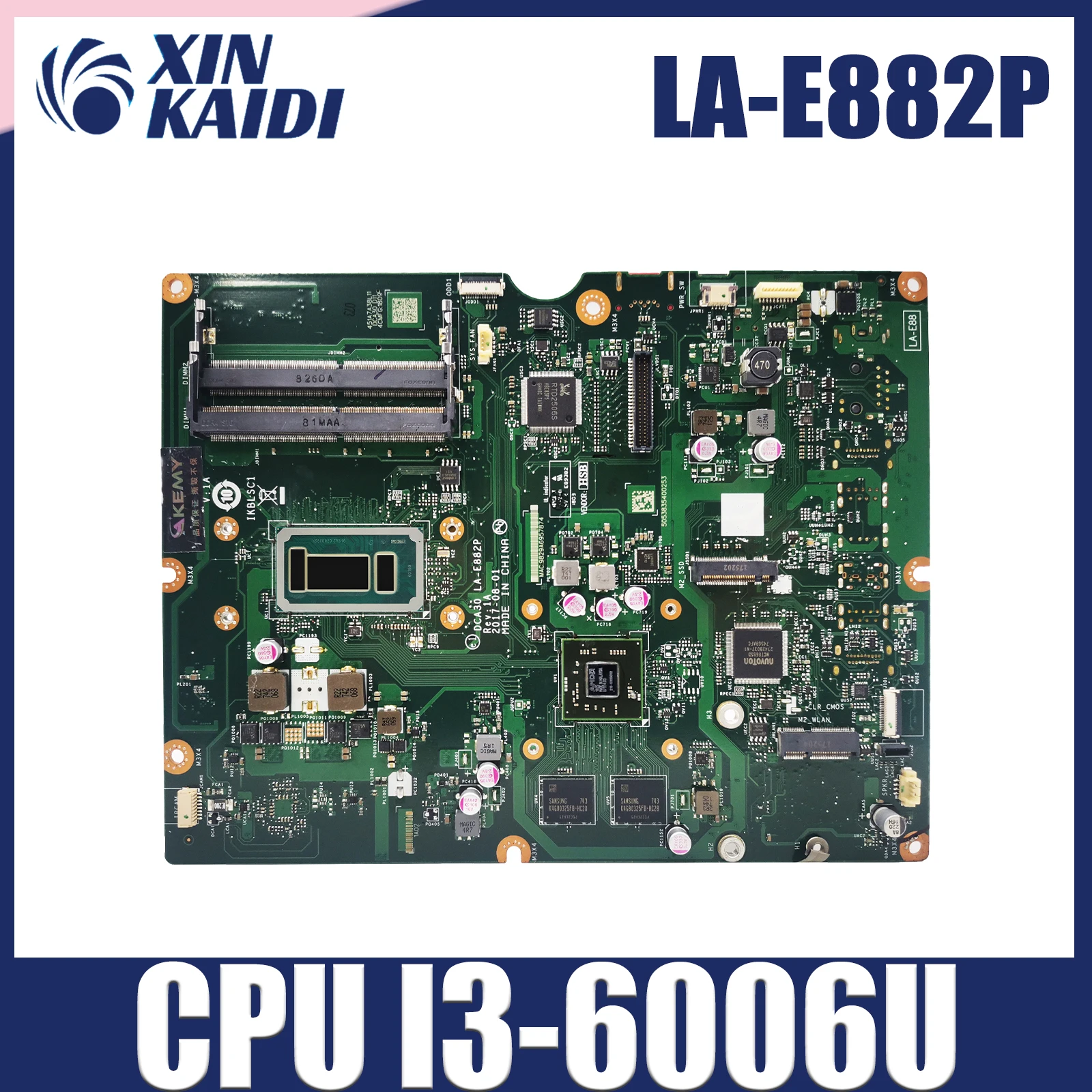 

LA-E882P FRU 01LM511 With i3-6006U CPU For Lenovo AIO 520-22IKU 520-24IKU All-in-One Motherboard 100% TEST OK