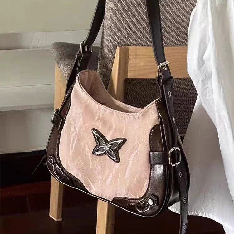 Butterfly Pu Leather Shoulder Bag American Retro Handbag Armpit Bag Storage Bag Tote Women\'s Bags Purse Tote Bags Purse