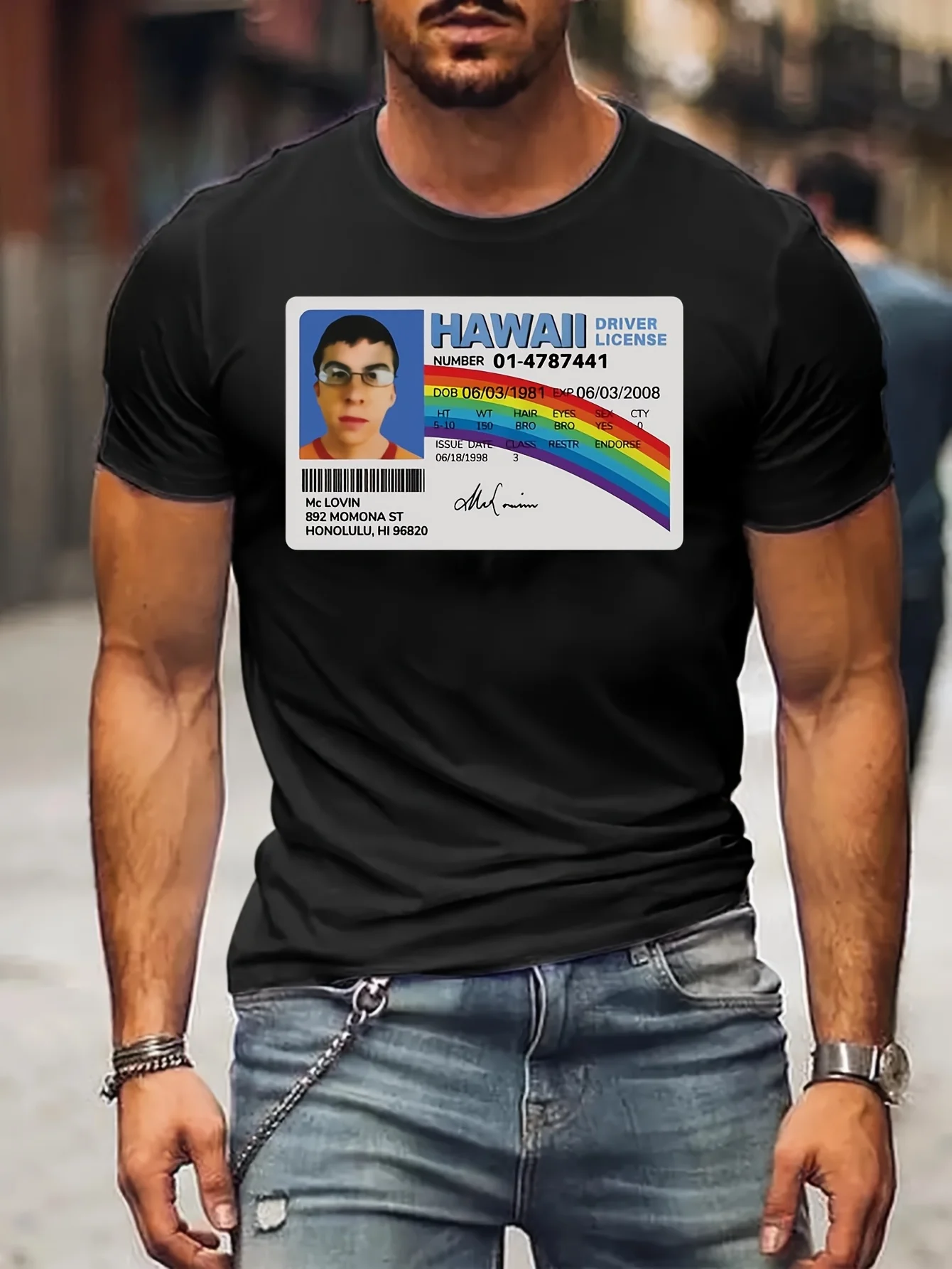 Mclovin Id Card Superbad Geek Gifts Men Clothes Men Funny T-Shirts Anime Men T shirt Printed T-Shirt B5020010