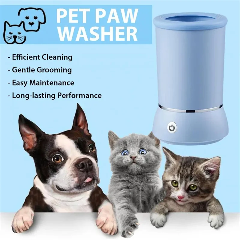 Paw Brush Automatic Dog Paw Cleaner Easy One-touch Operation for Small Medium Large Breed Dogs Rechargeable Pet Foot Washer Cup