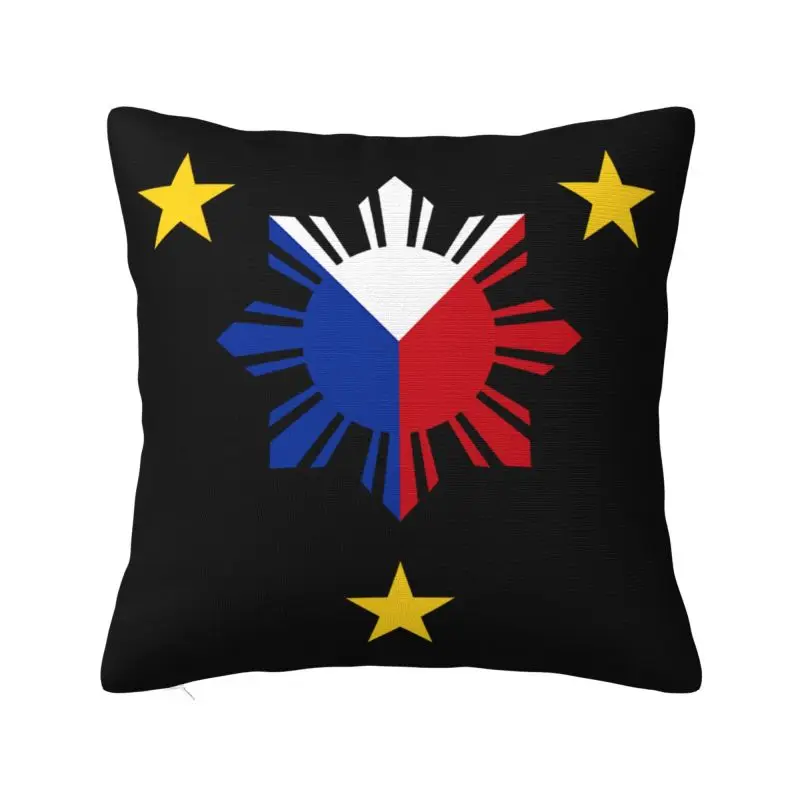 3 Stars And A Sun Philippines Flag Square Pillow Case Home Decorative Cushion Cover Throw Pillow for Sofa Double-sided Printing