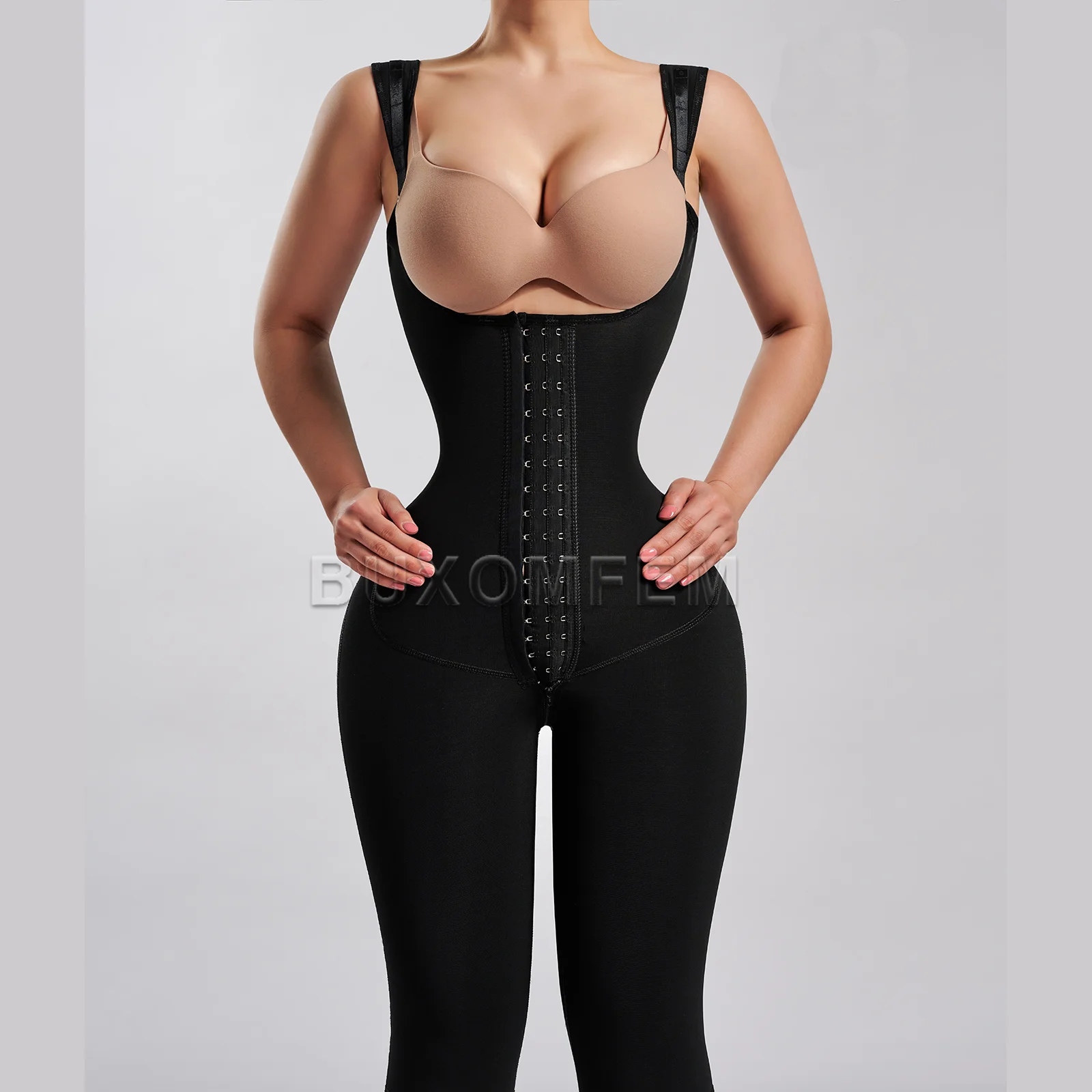 Women\'s Open Chest Girdles Fajas Colombianas High Waist Trainer Body Shapewear Slimming Post Surgery Elastic Abdomen Bodysuits