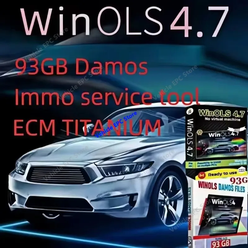 New Winols4.7 Tuning Software + 93GB Damos Data Pack ECM Titanium Compatible 26000+ Immo Tool V1.2 Car Repair Installation Guide