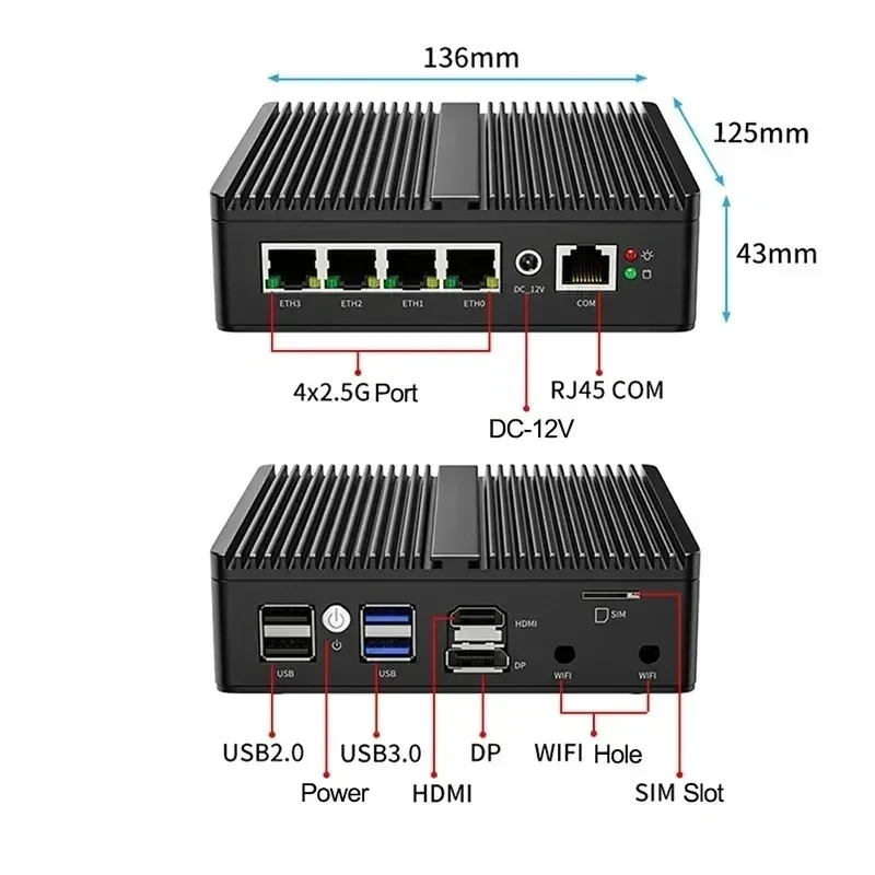 G31-N100 DDR5 Soft Router NVME SSD Industrial Fanless PC 4x2.5G I226 LAN OPNsense Firewall VPN Server
