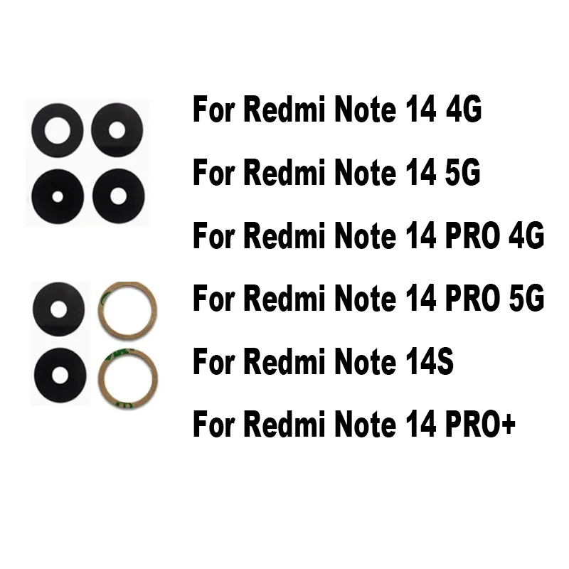 For Xiaomi Redmi Note 14 Pro + Plus 14S Back Camera Lens Rear Glass With Adhesive Sticker 4G 5G Replacement