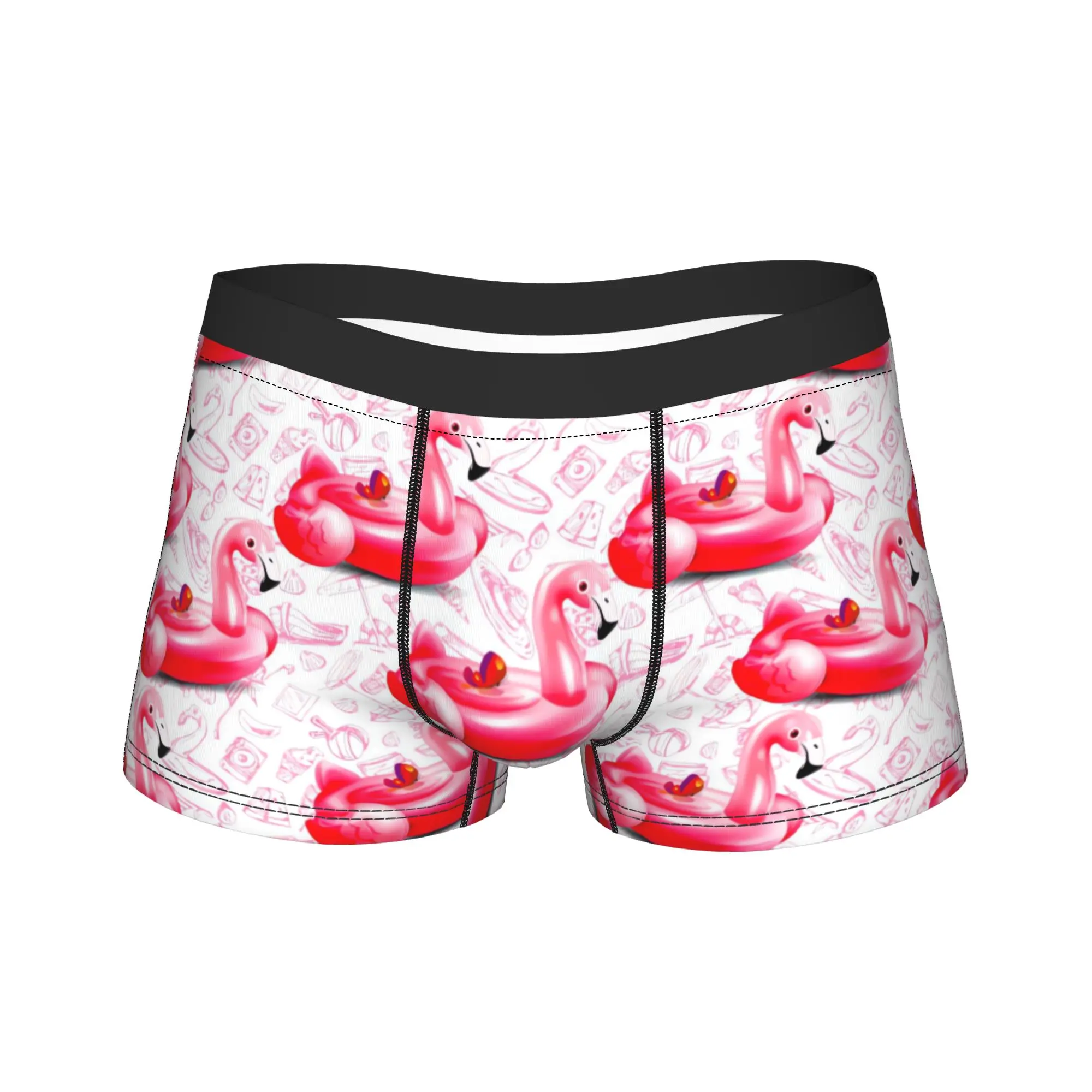 Ropa interior con estampado de flamencos rosas, plantas tropicales y flores de la selva, calzoncillos personalizados, gran oferta, calzoncillos tipo bóxer clásicos, idea de regalo