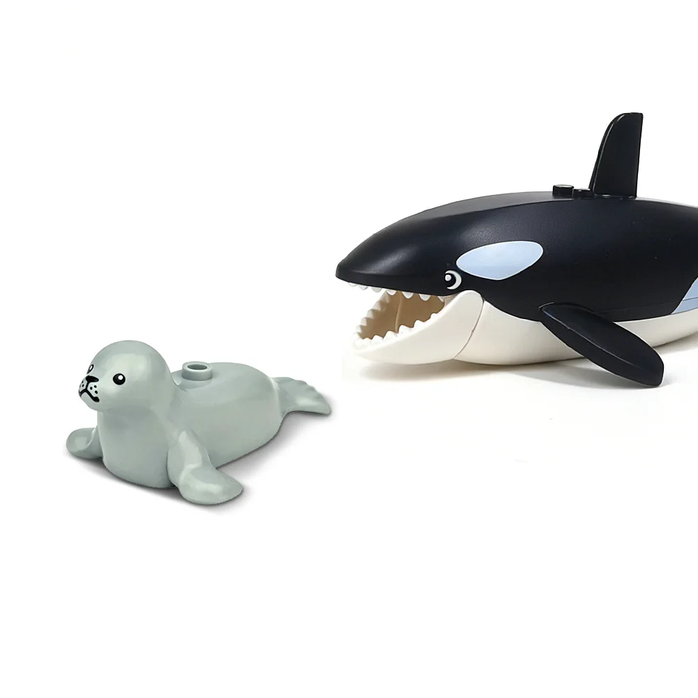 MOC City Animal Building Block Marine Animal Killer Whale Figures Zoo Fram Accessories Bricks Children Toys Gift view 3
