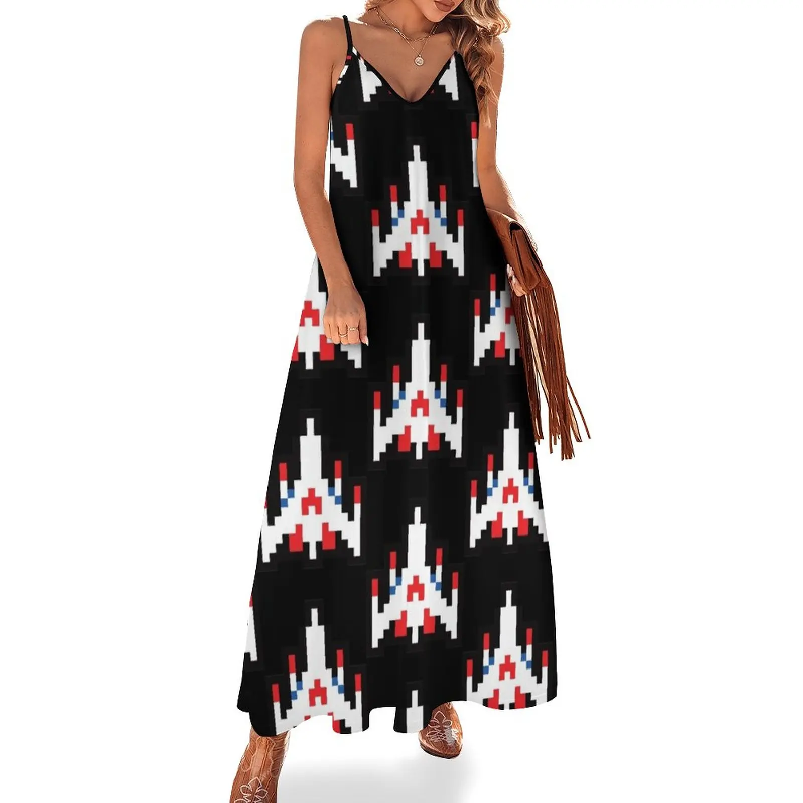 

Retro classic arcade video game spaceship Sleeveless Dress luxury dress women's summer jumpsuit wedding dresses for parties