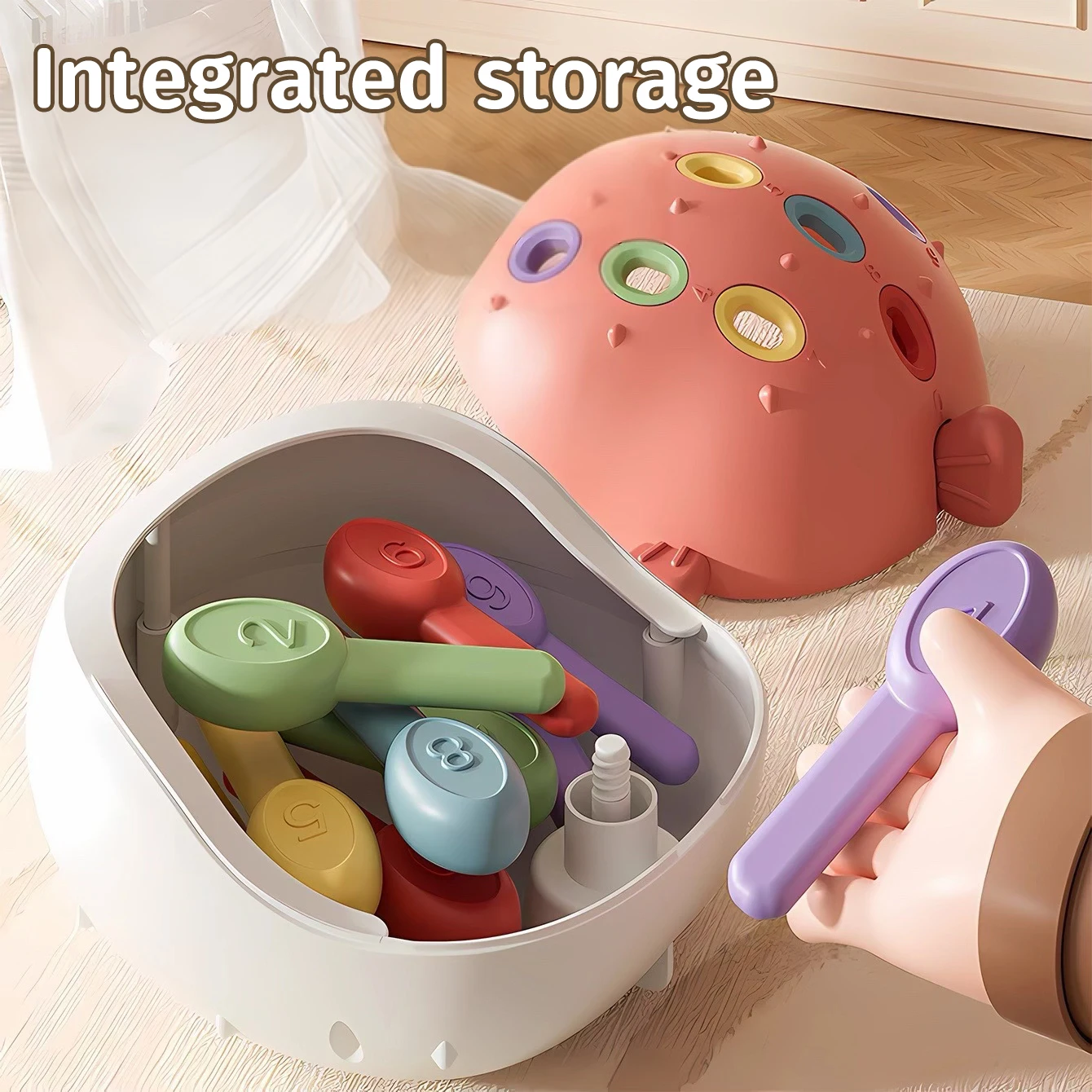 Baby concentration training, pufferfish assembly, intelligence, hand-eye coordination matching, early education toys