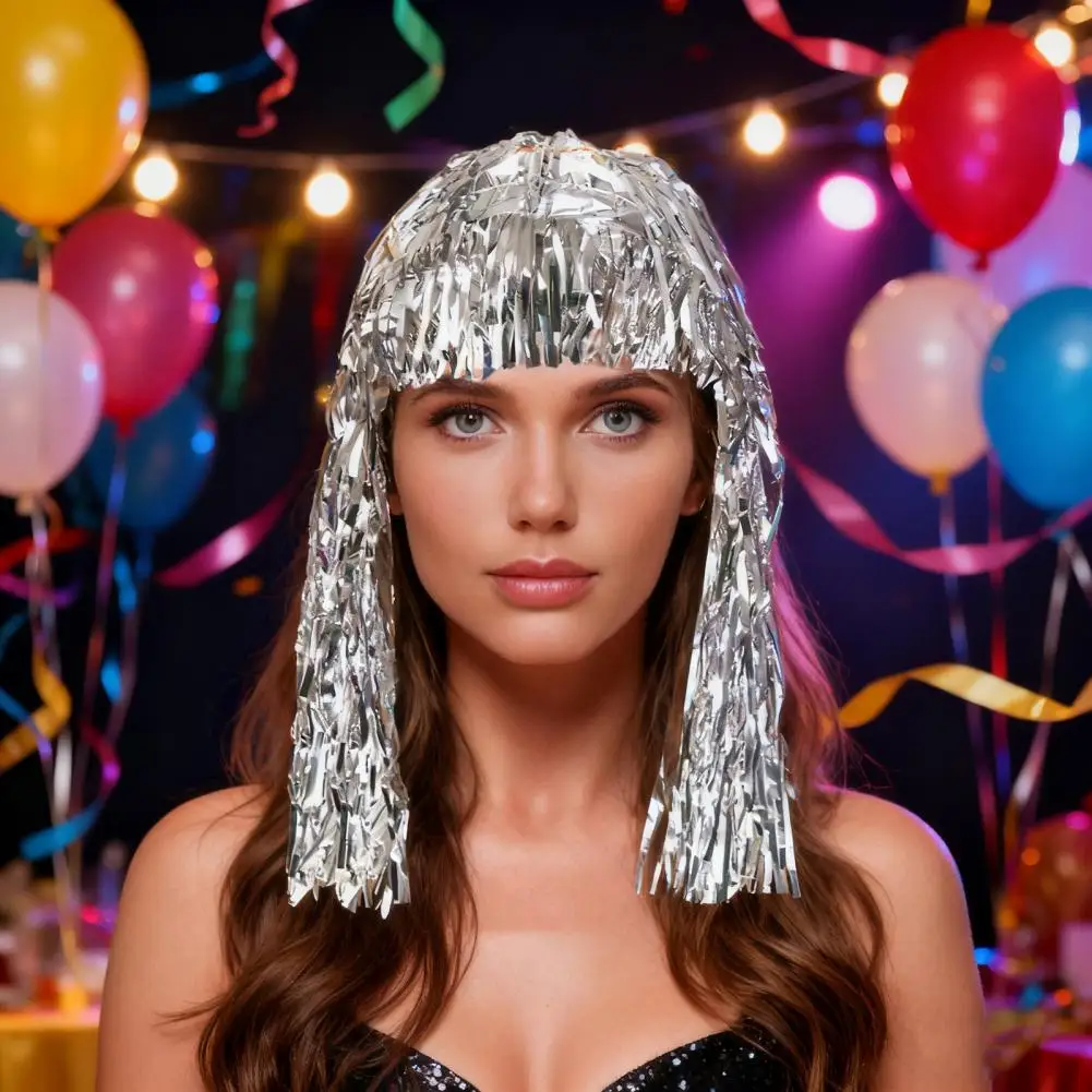Shiny Metallic Party Hat for Festivals - usage example