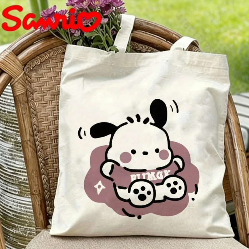 

1PC Sanrio Pochacco the Dog with Plump Print Eco-friendly Canvas Shoulder Bag