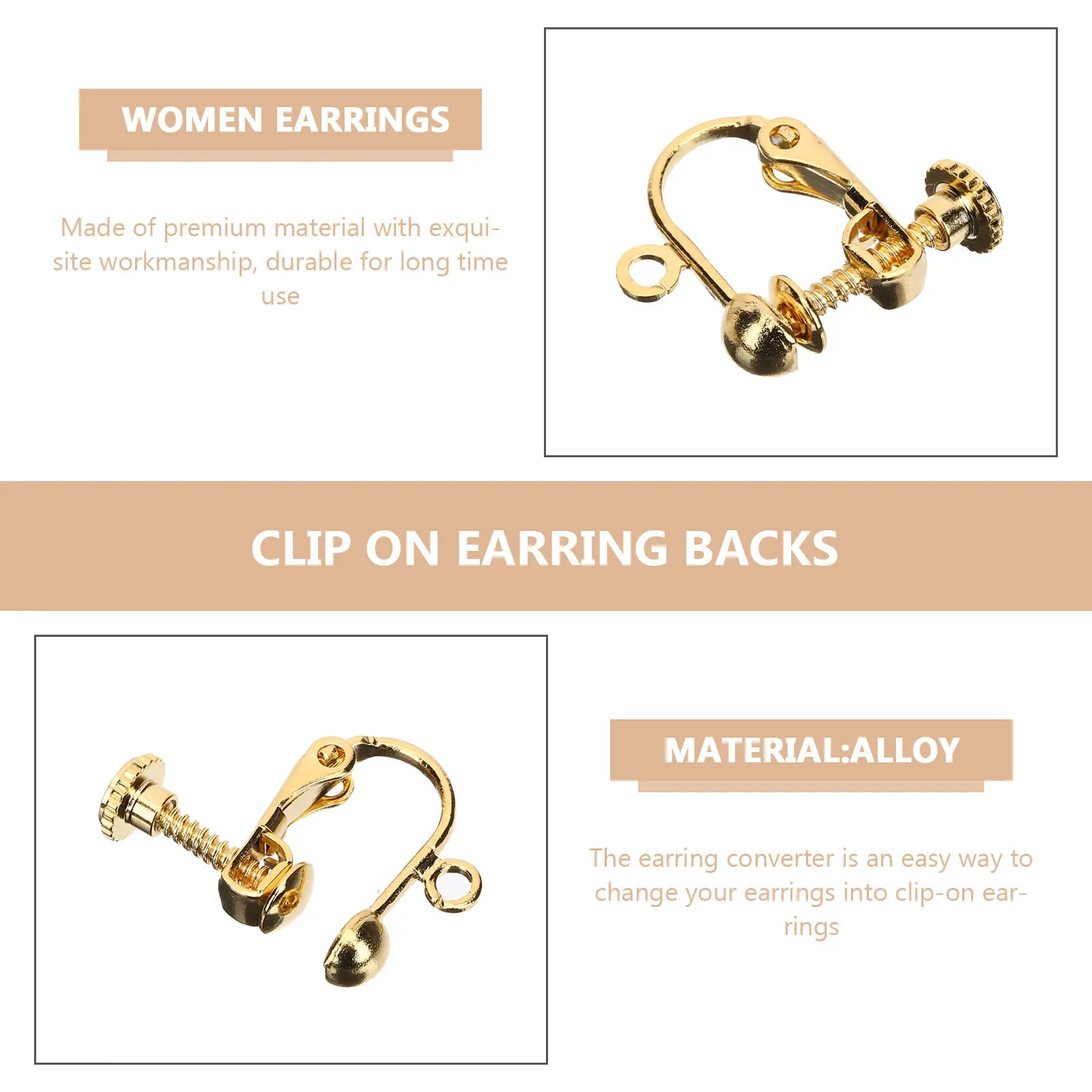 

12Pcs Clip on Earring Backs Ear Converters Non Pierced Comfortable Adjustable Jewelry Making Findings DIY Earring Accessories