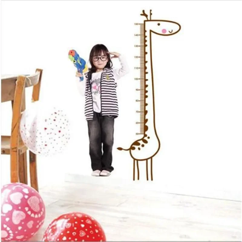 2025 Deer Large Giraffe Height Chart Sticker Grow Ruler Wall Stickers Child Height Measure for Home Decoration Kids Room