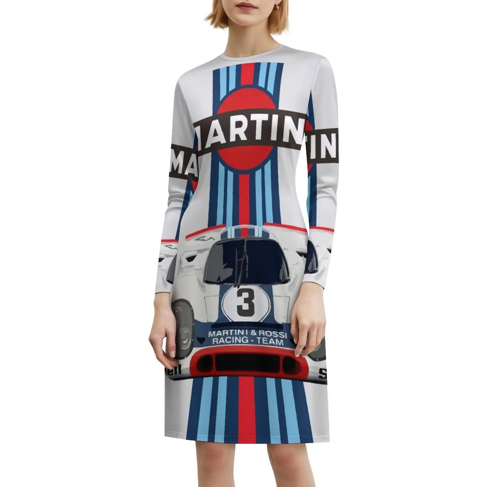 فستان Racing Stripes-Porsch 917 No 3 مزين بالزهور للنساء للربيع والصيف فستان كاجوال للحفلات 917 Racing 917K Racing Legend