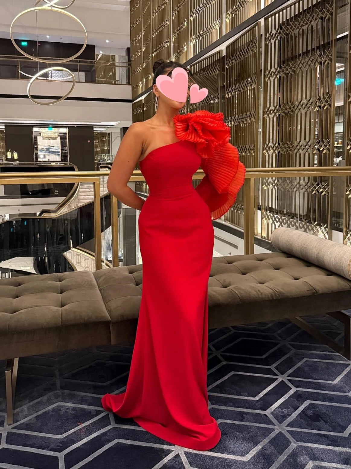 

Oisslec Prom Dress Elegant Vintage Sweet Sexy Red Mermaid Ruffle Customized Formal Occasion Prom Dress Evening Party Gowns