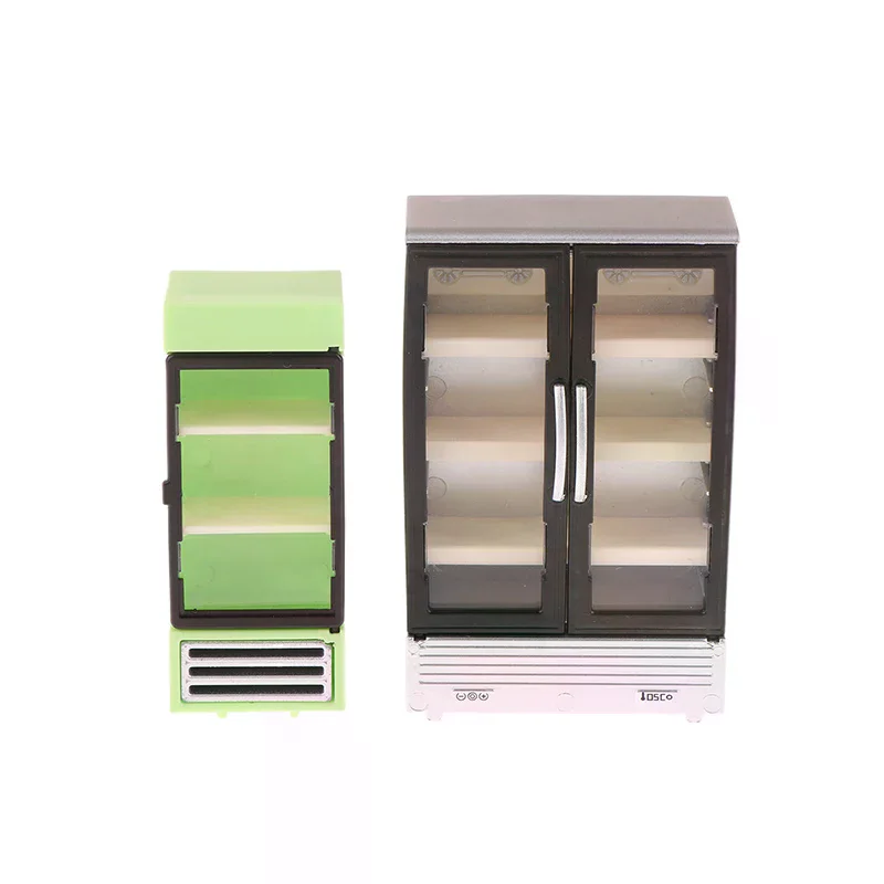 1/12 Symulacja lodówki z zamrażarką do domku dla lalek, mini meble, akcesoria, dekoracje do domku dla lalek, zabawki