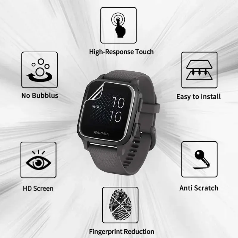 Soft Hydrogel Film For Garmin Venu SQ SQ2 HD Anti-Scratch Protective Cover Films For Garmin Venu SQ/SQ2 Music Screen Protector