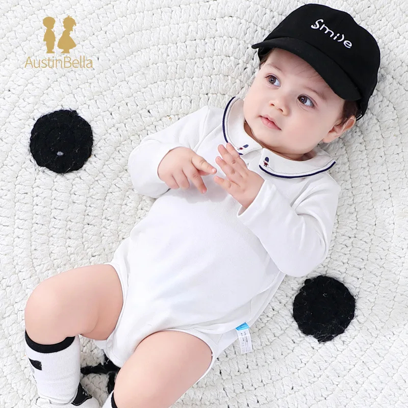 

Spring Autumn Baby Bodysuits Newborn Kids Boutique Soldier Embroidery Children White Jumpsuit 0-24M Girls Boys New Born Clothes