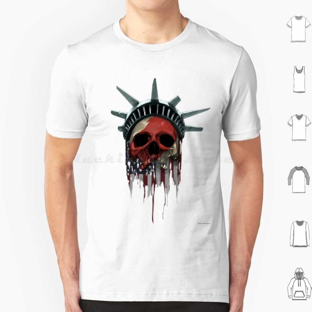 Liberty Skull T Shirt Men Women Kids 6Xl Usa Liberty Skull Death America Politics Democrat Republican American Flag Unitedstates