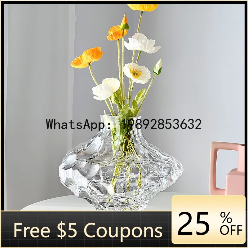 

Z4 Valley Glass Vase Ins Style Irregular Personality Creative Home Decoration Craft Flower Arrangement Ornament