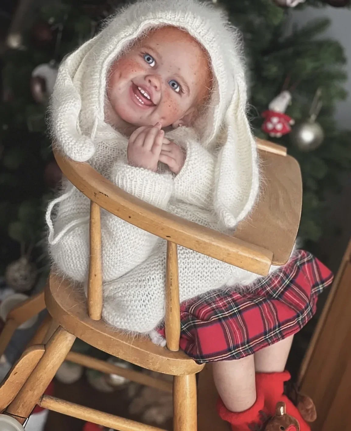 ตุ๊กตาเด็กเกิดใหม่ DLS Customized Limited Supply ขนาด 29 นิ้ว ผมสีส้มติดโคนด้วยมือ พร้อมฝ้า  ตุ๊กตาสำเร็จรูป