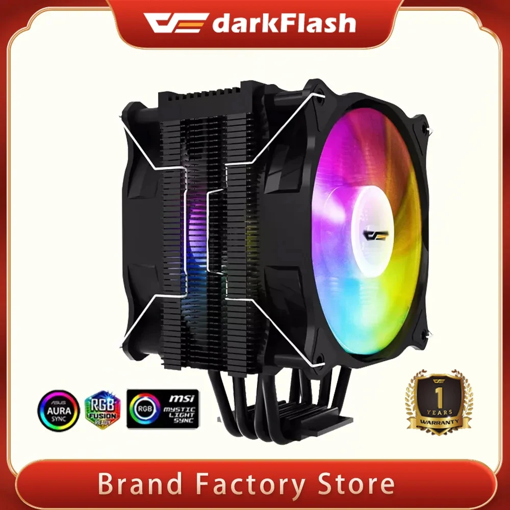 DarkFlash ARGB CPU Không Khí 4 Ống Dẫn Nhiệt 120MM LED4Pin PWM CPU Không Tản Nhiệt Cho CPU Intel LGA 1150 1151 1155 1200 1366 2011 AMD