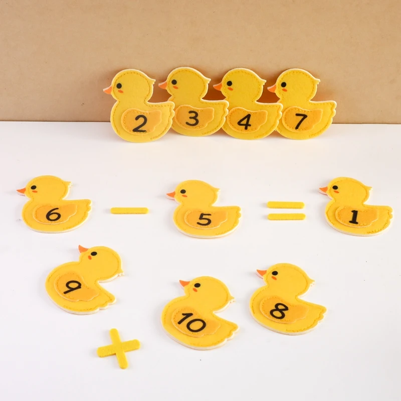 Children Montessori Number Arithmetic Toys Duck Finger Cots Kid Math Addition Subtraction Games Baby Early Education Puzzle Toy